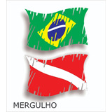Adesivo Bandeira Estilizada Brasil Mergulho