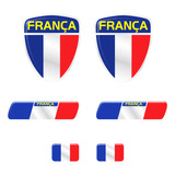 Adesivo Bandeira França Emblema Escudo Placa Coluna Resinado