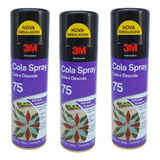 Adesivo Cola Spray 75 3m Reposicionavel 500ml Kit Com 3