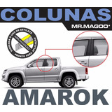 Adesivo Coluna Vw Amarok 4 Portas Preto Fosco Áspero