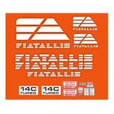 Adesivo Compatível Trator Esteira 14c Turbo Etiquetas F376 Cor Padrão