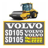Adesivo Completo Rolo Compactador Compatível Com Volvo Sd105 Cor Adesivo Emblema Gráfico Sd 105
