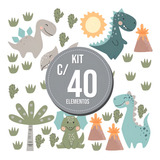 Adesivo De Parede Infantil Dinossauros Quarto Menino Menina Cor Colorido