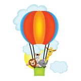 Adesivo De Parede Infantil Safari Balão Quarto Menino Menina Cor Colorido