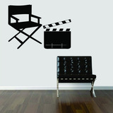 Adesivo De Parede Música Cadeira Claquete Cinema Filme Foto