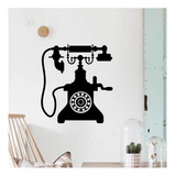 Adesivo De Parede Preto Telefone Antigo