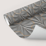 Adesivo De Parede Vinil Quarto Vitória Régia Cinza Gold 2 5m