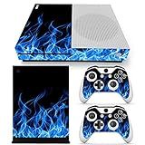 Adesivo De Vinil Protetor De Corpo Inteiro Para Console Microsoft Xbox One Slim Blue Fire Xbox One S Skins Adesivo Com Dois Decalques De Controle Sem Fio Gratuitos