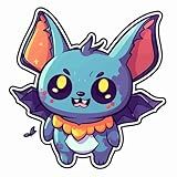 Adesivo Decalque De Parede Anime Monstros Fofinhos Morcego Para Crianças - Decoração Colorida E Segura 50x50cm