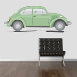 Adesivo Decoração Parede Quarto Fusca Carro Retrô Antigo