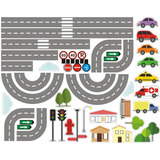 Adesivo Decorativo De Parede Cidade Pista E Carros Adesivo De Parede Infantil Carrinhos Cidade Quarto Menino
