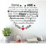 Adesivo Decorativo De Parede Frase Sorria Viva Ame A Vida