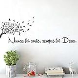 Adesivo Decorativo De Parede Nunca Foi Sorte Sempre Foi Deus 1 Metro X 32cm Frase Inspiradora