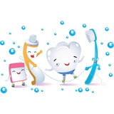 Adesivo Decorativo Dente Escova Pasta Consultório Dentista