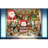 Adesivo Decorativo Papai Noel Vitrine Vidro Loja Shopping Cor Feliz Natal