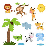 Adesivo Decorativo Parede Quarto Infantil Bebe Mod Safari