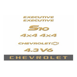 Adesivo Emblema Compatível S10 Executive Ano 2006 F560 Cor Dourado