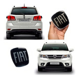 Adesivo Emblema Fiat Black Dianteiro E Traseiro Freemont