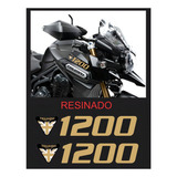 Adesivo Emblema Resinado Tanque Triumph Tiger 1200 Dourado Cor Padrão