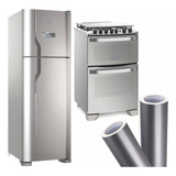Adesivo Envelopamento Geladeira Prata Inox 10mx1m Espatula