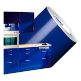 Adesivo Envelopamento Móveis Lavável Azul Marinho 4mx50cm
