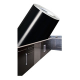 Adesivo Envelopamento Móveis Lavável Preto 1mx50cm Cor Envelopamento Preto Brilho