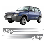 Adesivo Faixa Lateral Compatível Uno Way 2008 A 2012 R089 Cor Uno Way 2008 2009 2010 2011 2012