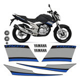 Adesivo Fazer 250 2014 Faixa Tanque Moto Preta Logo Yamaha