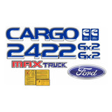 Adesivo Ford Cargo 2422 6x2 Max Truck Emblema Caminhão Kit54