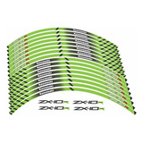 Adesivo Friso Refletivo Roda Moto Kawasaki Zx10r Zx 10 Fri72 Cor Verde