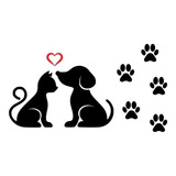 Adesivo Gato Cachorro Fofo 5 Patinhas Para Carro Moto Cor Preto