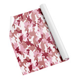Adesivo Grande Camuflado Rosa Tuning Carro Moto 2m X 50cm