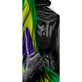 Adesivo Jesus Segurando A Bandeira Do Brasil 110x50 Cm