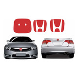 Adesivo Kit Aplique Emblema Vermelho Honda