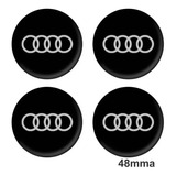 Adesivo Kit Emblemas Da Calota Audi Preto 58 Mm