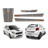 Adesivo Laterais Traseira Capo Trail Para Ford Ka 2018 18839 Cor Cinza Laranja