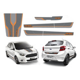 Adesivo Laterais Traseira Capo Trail Para Ford Ka 2018 18840 Cor Cinza Laranja