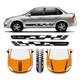 Adesivo Lateral Para Corsa Classic Faixa Cg1 E C6 Capô
