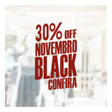 Adesivo Loja Black Friday Vermelho Novembro 30 Off