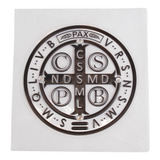 Adesivo Medalha De São Bento 10 X 10 Cm Preto