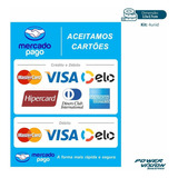 Adesivo Mercado Pago Aceitamos Cartões Crédito Débito