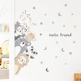 Adesivo Papel Parede Quarto Infantil Animais Hello Friends