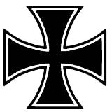 Adesivo Para Carro E Moto Cruz De Malta Decoração 8cm Preto