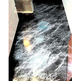 Adesivo Para Piso Chao Marmore Preto Banheiro Cozinha Box