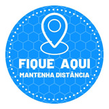 Adesivo Para Piso Mantenha Distância 33x33cm Kit Com 10