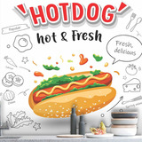 Adesivo Parede Cozinha Hot Dog Cachorro