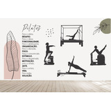 Adesivo Parede Pilates Rosê Reformer Chair Cadillac Pb66