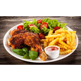 Adesivo Parede Prato Comida Frango Salada Restaurante Lindo