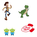 Adesivo Parede Toy Story Woody Aliens Pizza Planet Rex Ts28