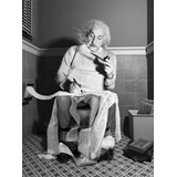 Adesivo Poster Albert Einstein No Banheiro Sentado Grande